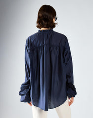 Navy Tie Chiffon Blouse