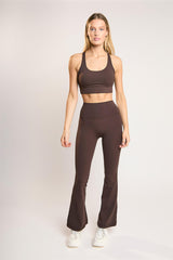 Signature Espresso Cross-Back Crop-Top.