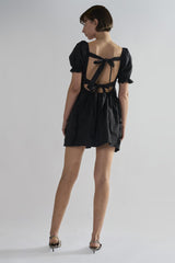 Black Tie-Back Mini-Dresses