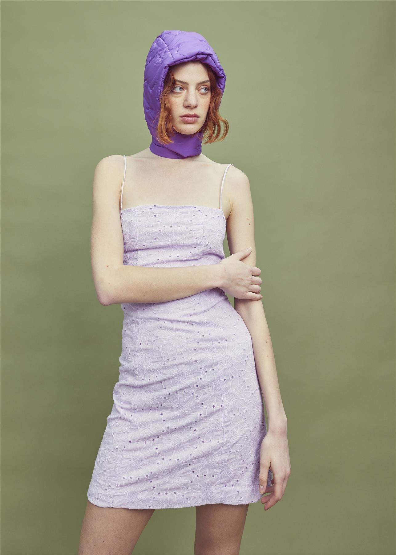 Lilac Strappy Mini Dress