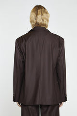Dark-Brown Oversized-Blazer