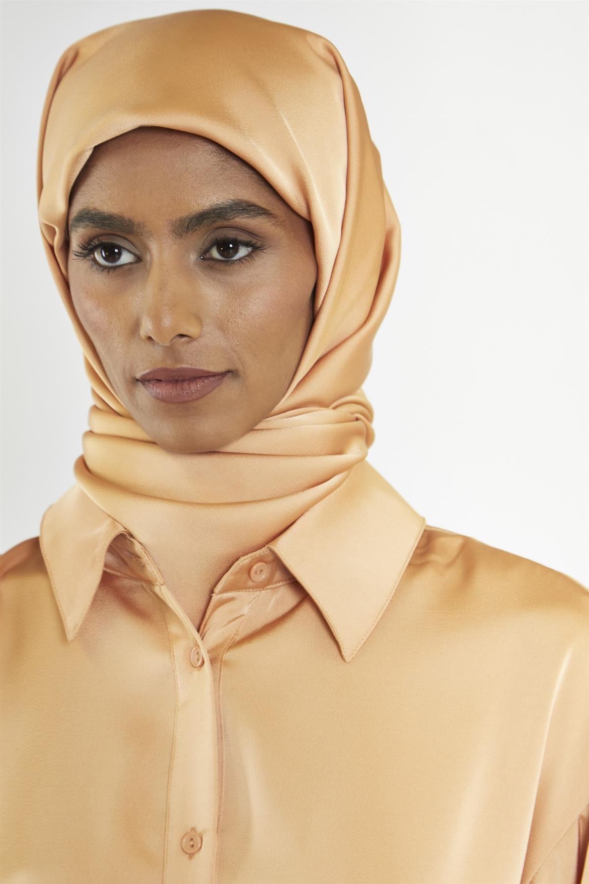 Apricot Sateen Headscarf