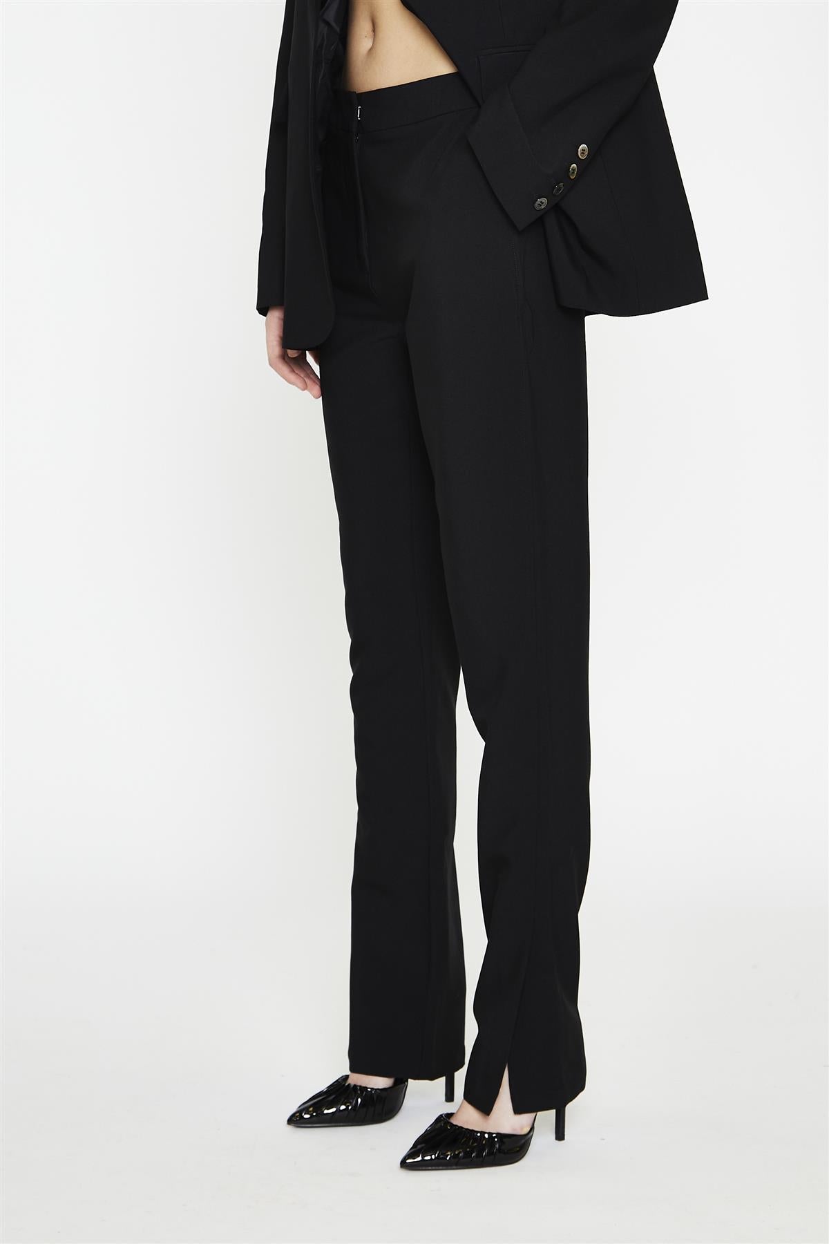 Black Straight Leg Trousers