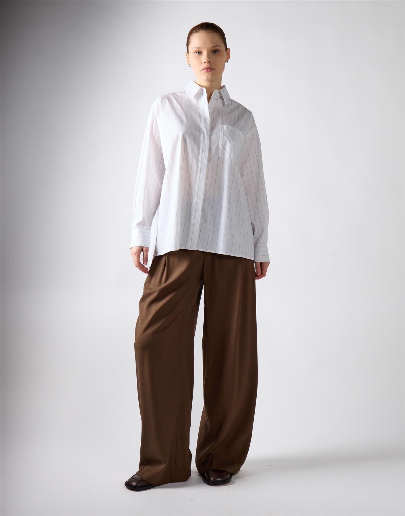White Stripe Lightweight Shirt