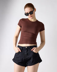 Button Denim Shorts - Washed Black