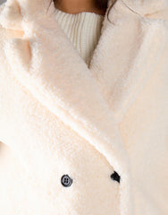 Cream Faux Fur Long Coat