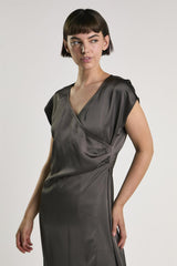 Bitter Chocolate Midi Wrap Dress