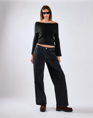 Black Bardot Knit Jumper
