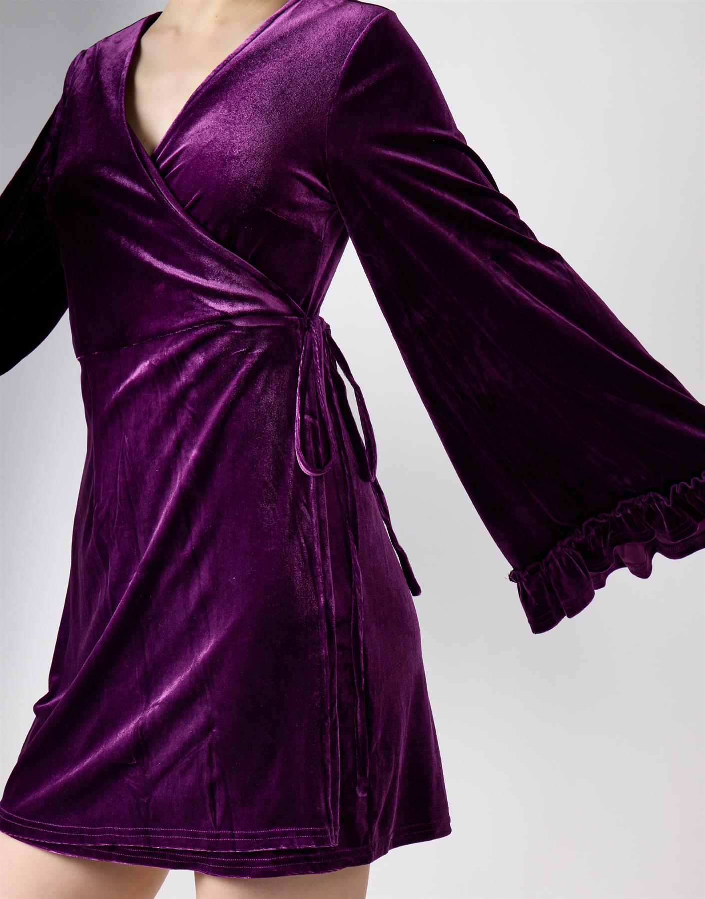 Wine Mini Wrap Dress