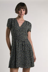 KA6516-BLACK LARGE MUSTARD DITSY