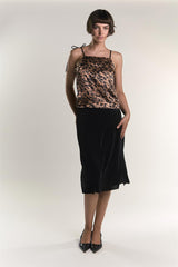 Brown Animal  Top With Tie Straps