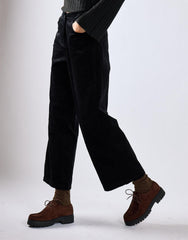Black Corduroy Wide Leg Trousers