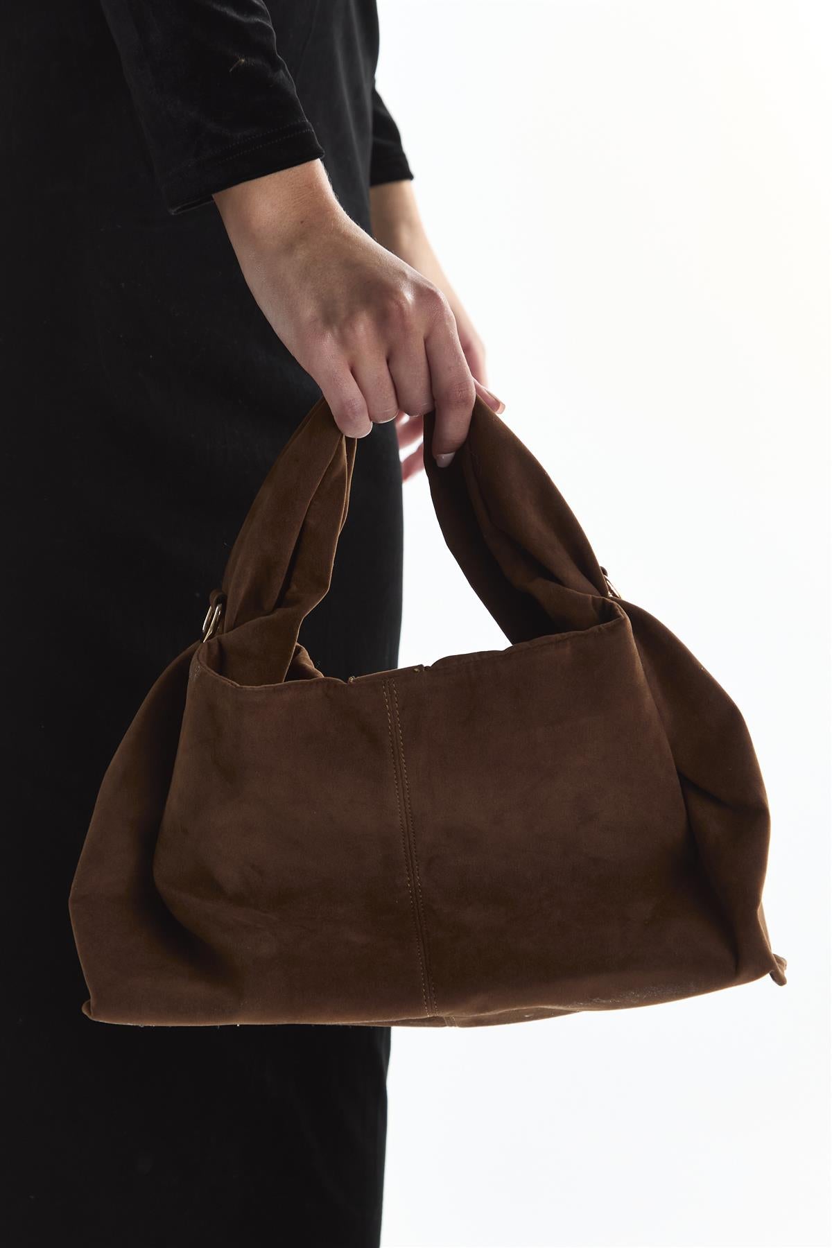 Tan Suede Hobo Bag