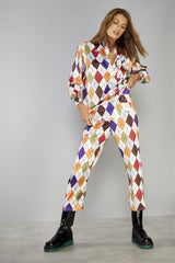 Multi Diamond Button-Up Shirt