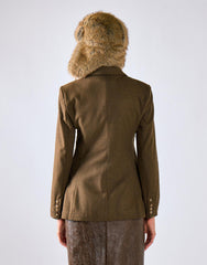 Deep Khaki Hourglass Blazer Jacket