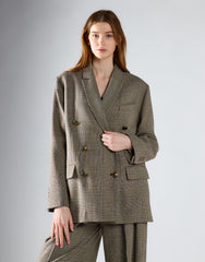 Stone Check Double Breasted Blazer