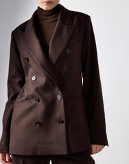Deepest Brown Button Detail Blazer