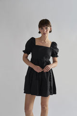 Black Tie-Back Mini-Dresses