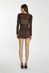 Brown-Lace Bodysuit