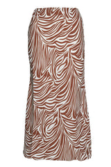 White-Tan-Zebra Midi-Skirt