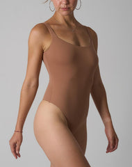 Agon Tan Scoop-Neck Bodysuit