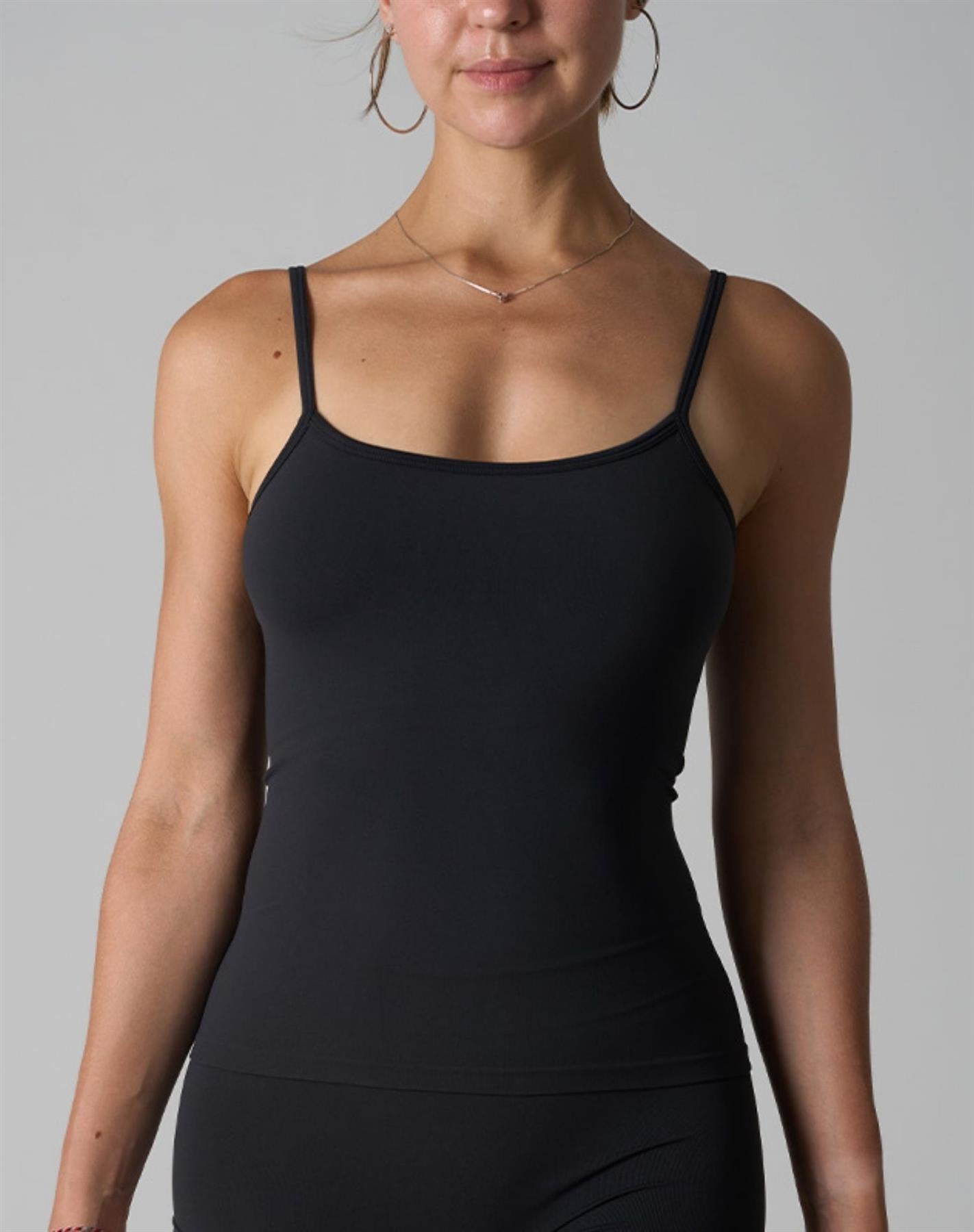 Agon Black Scoop Neckline Cami Top
