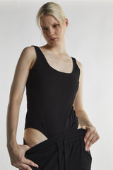 Black Scoop Neck Bodysuit