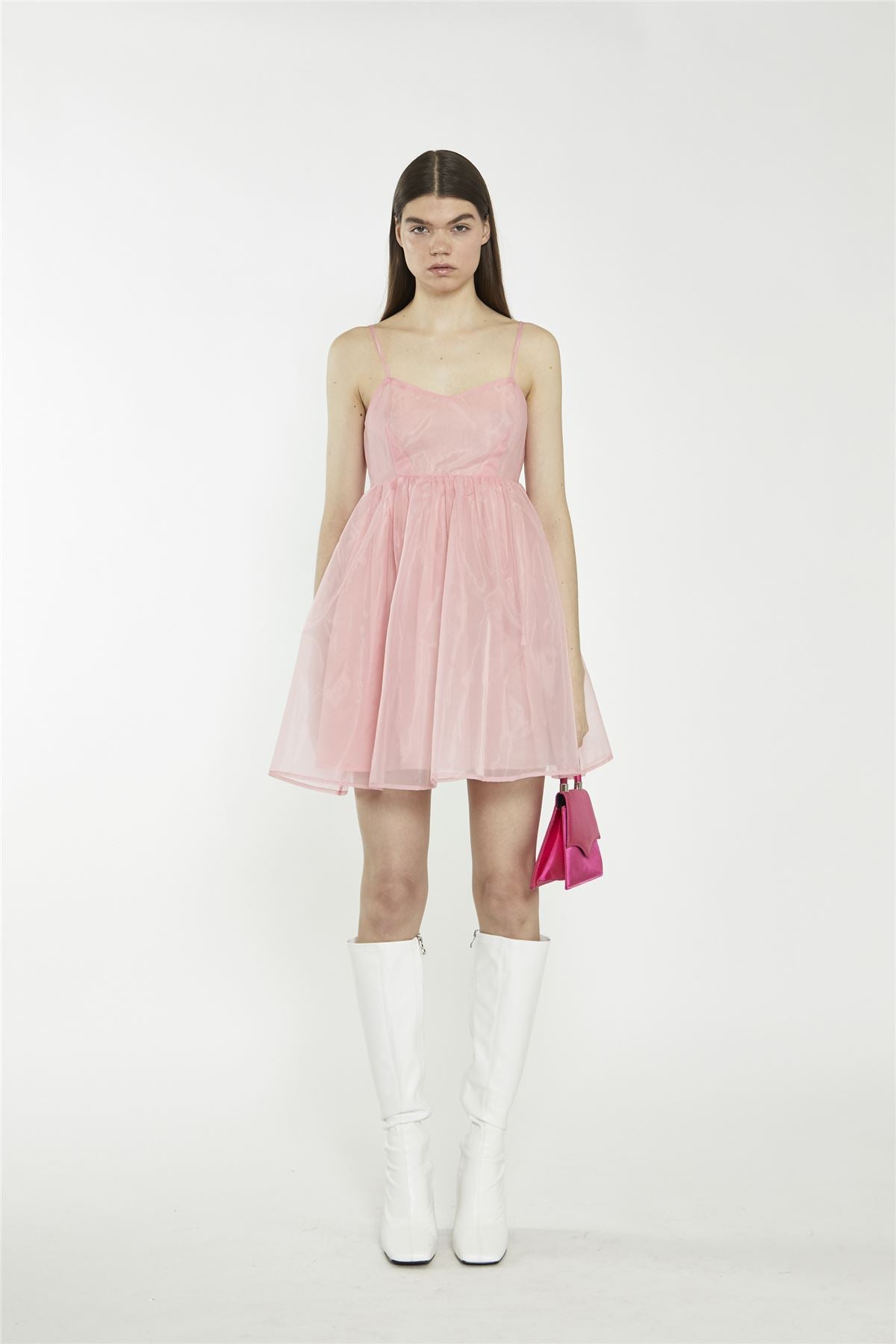 Bubblegum Pink Babydoll Mini Dress
