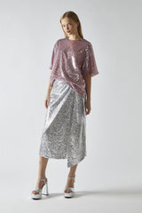 Sugar Pink Sequin Oversized T-Shirt