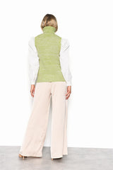 Green-Melange Knitted vest-top