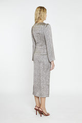 Leopard-Swirl Long-Sleeve Button-front-Top