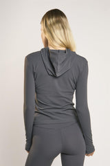 Signature Graphite-Grey Hooded Top.