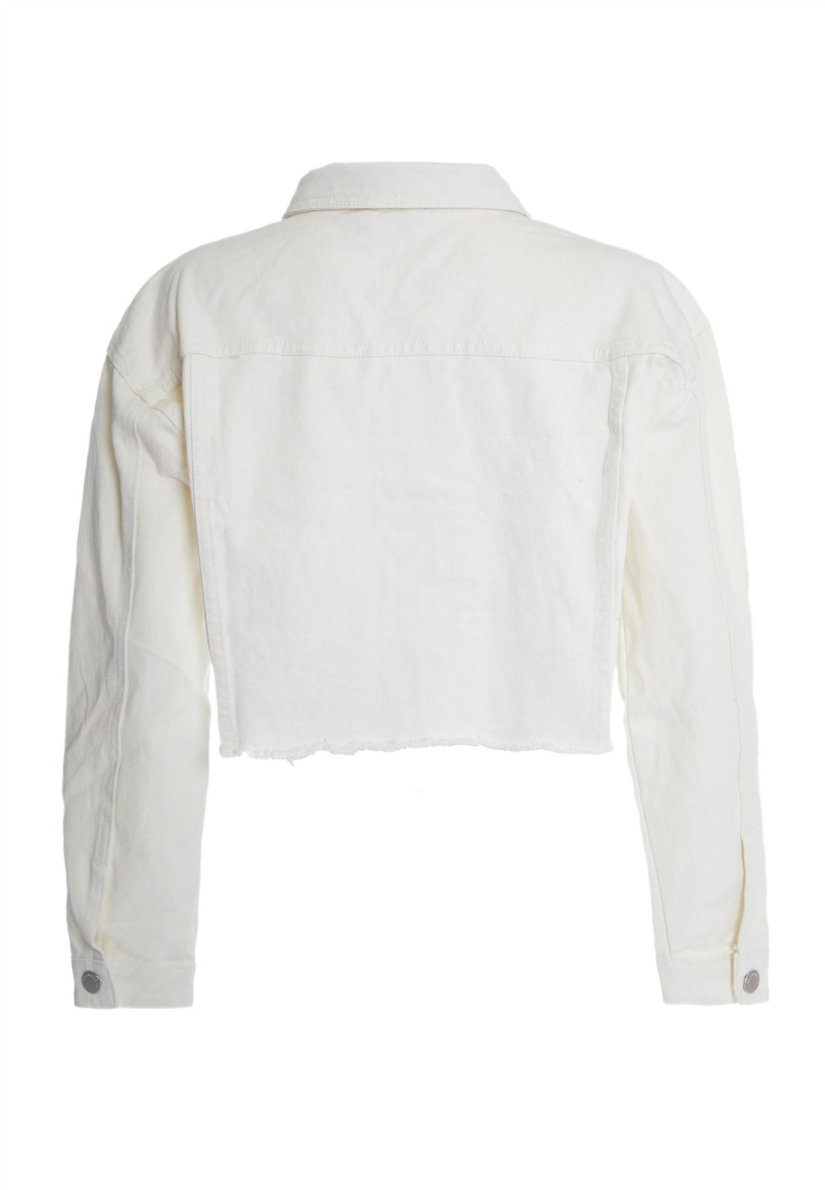 White Cropped Denim Jacket