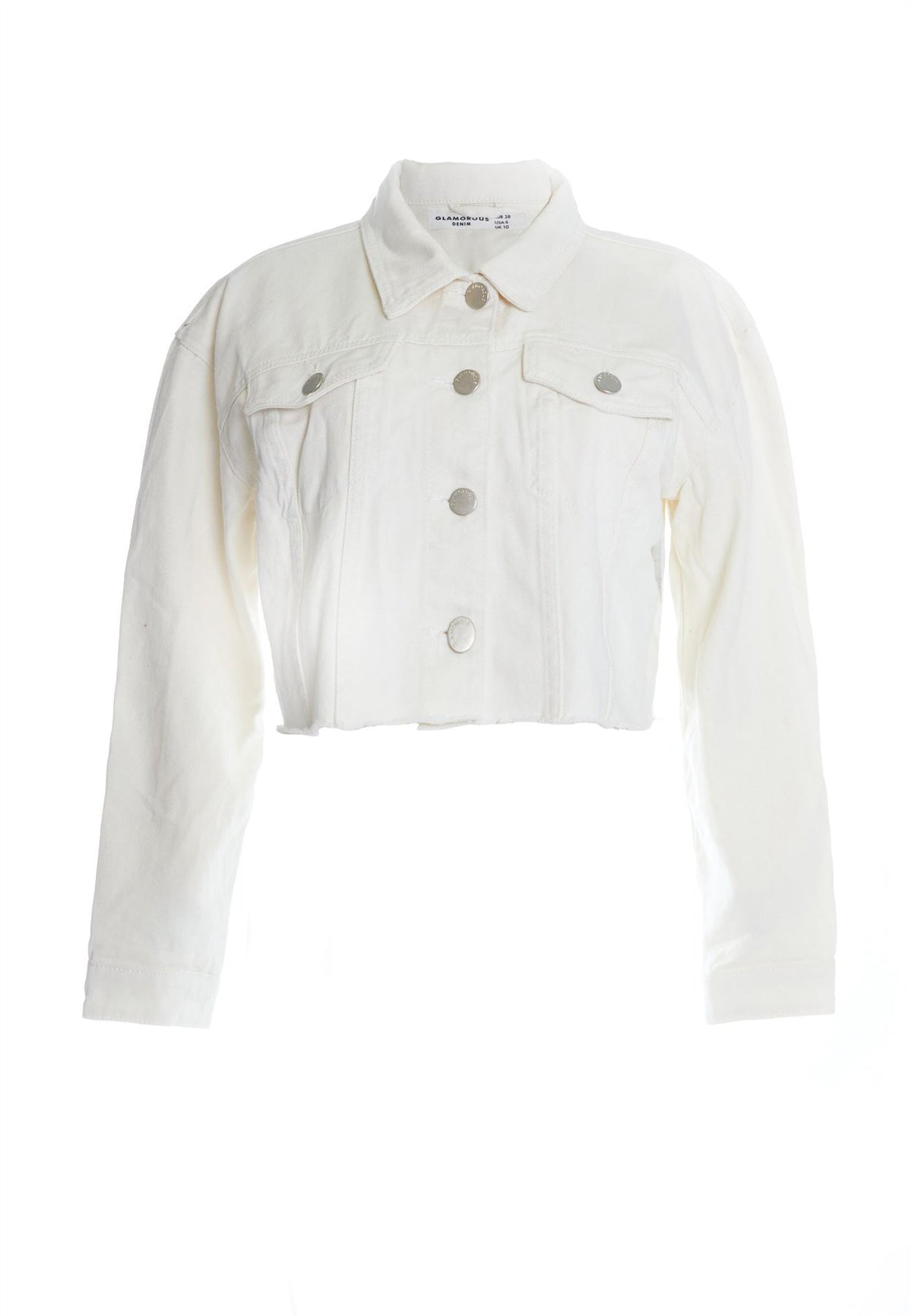 White Cropped Denim Jacket