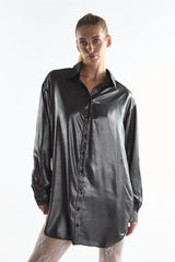 Black Shimmer Long Sleeve Shirt