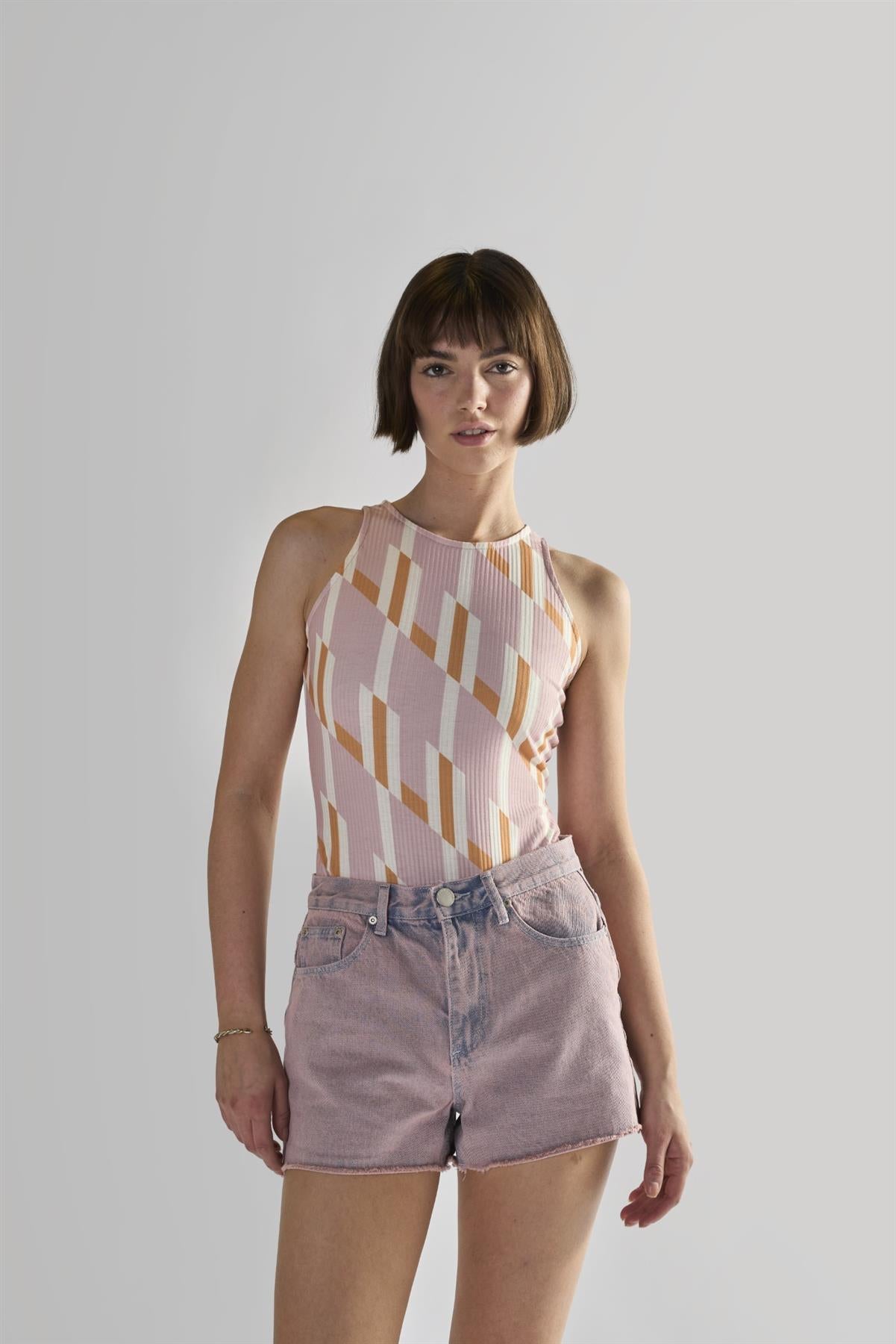 Retro Geo High Neck Bodysuit