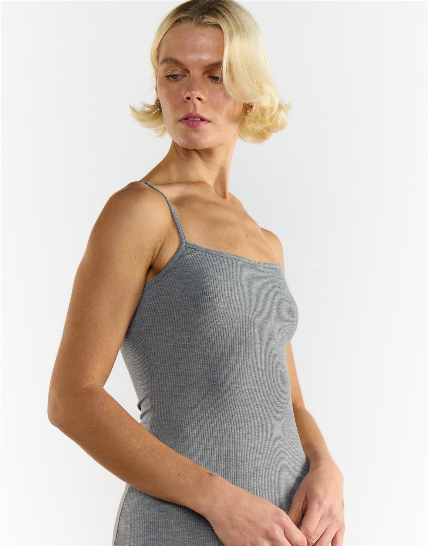 Sleeveless Maxi Dress - Dark Grey Marl