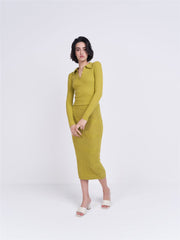 Olive Green Collar Top