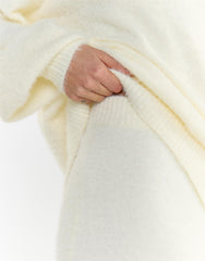 Cream Knitted Maxi Skirt