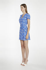 Blue Tile Mini Dress