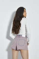 Pink Wash Denim Shorts