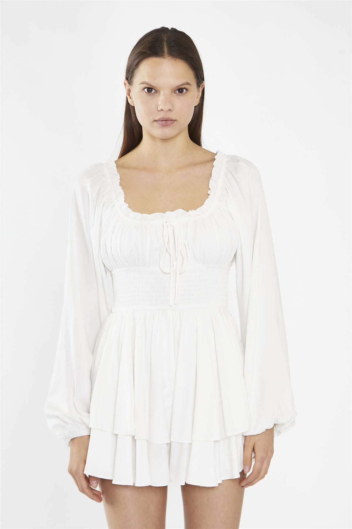 Off-White Smocked-Waist Playsuit