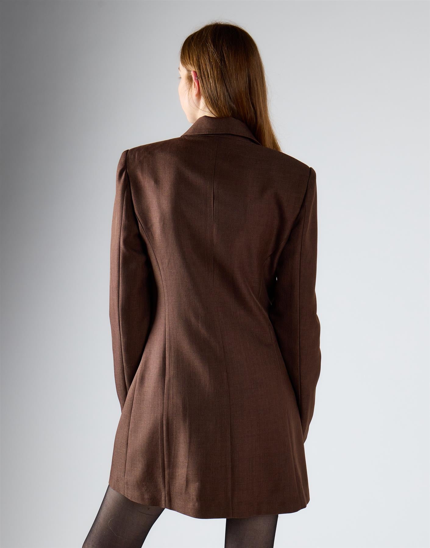 Smoke Brown Hourglass Blazer Dress