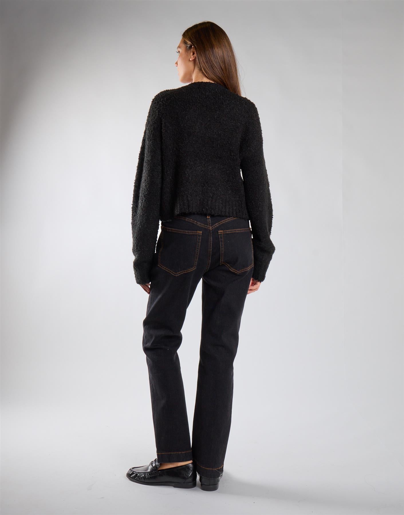 Indigo Straight Leg Cropped Jeans