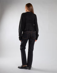 Indigo Straight Leg Cropped Jeans