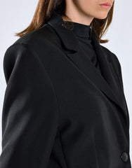 Black Midi Length Suit Jacket