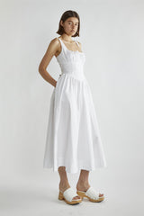 White  Skater Midi-Dress