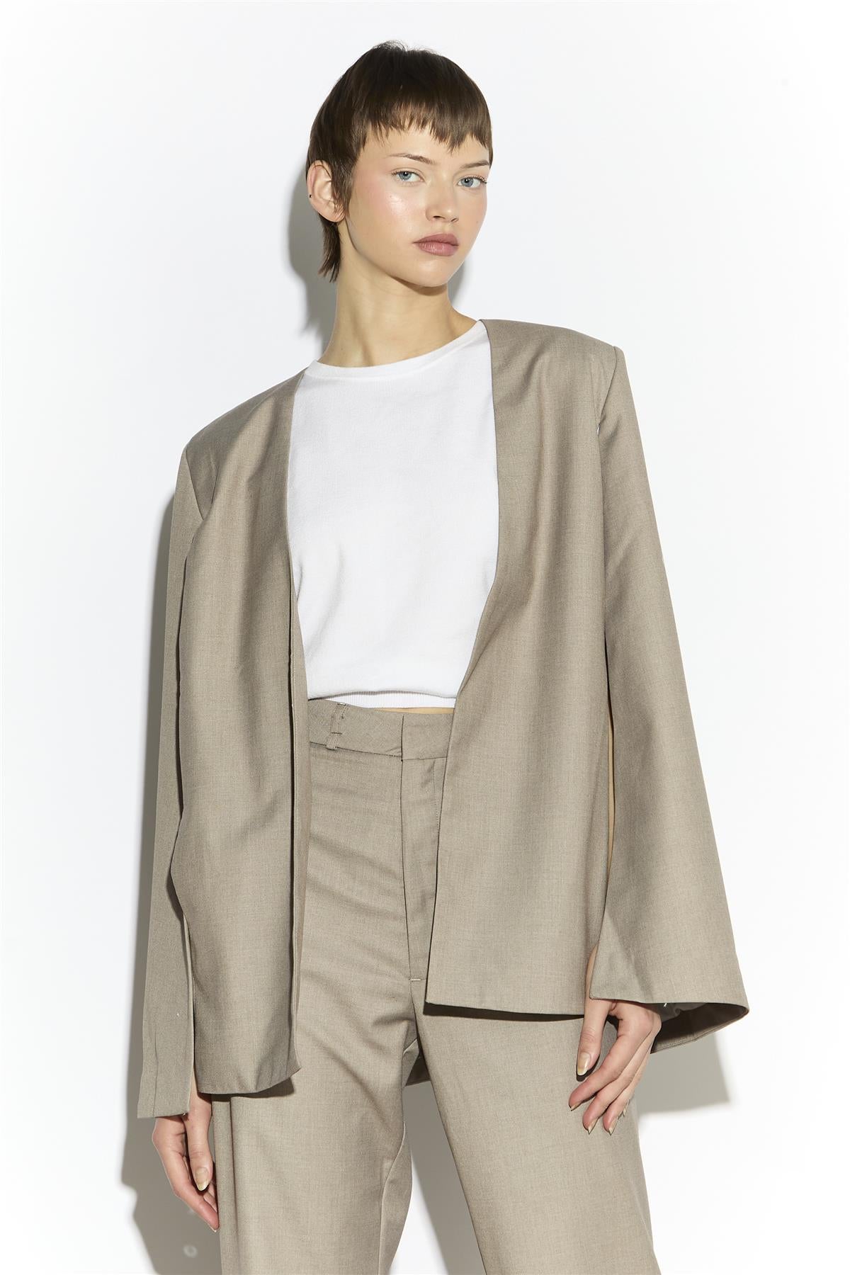 Cape Jacket - Taupe Grey