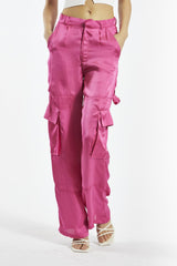 Bright-Pink Cargo Trousers
