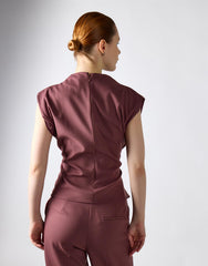 Mauve Tie Front Top